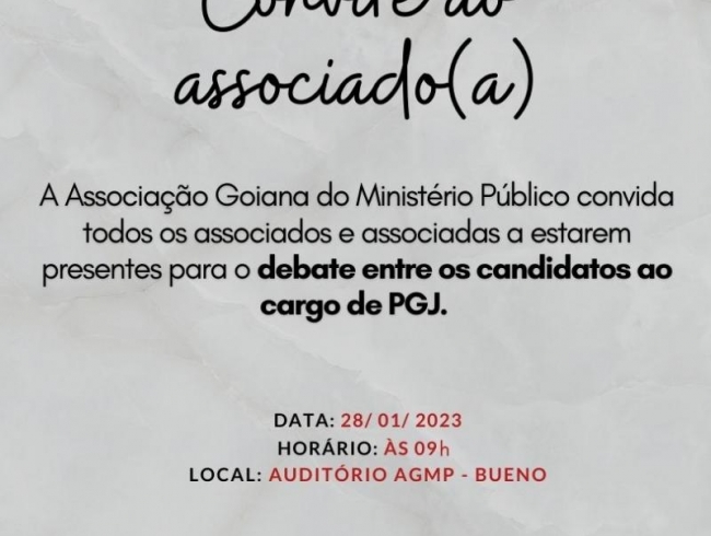 Debate entre candidatos ao cargo de PGJ tem data marcada na AGMP