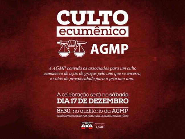 Culto ecumênico da AGMP no dia 17 de dezembro
